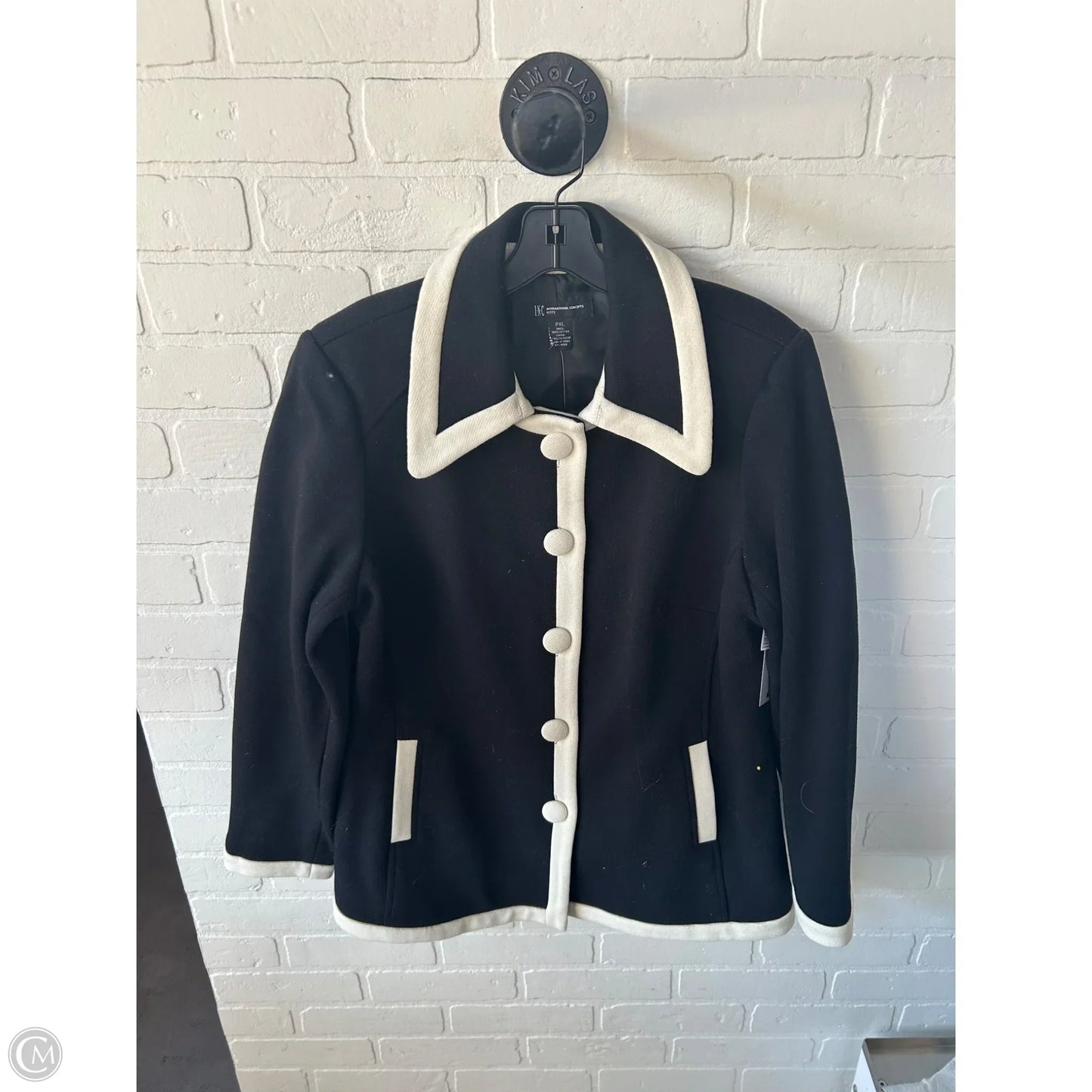 Coat Other By Inc In Black & Cream, Size: Xlp