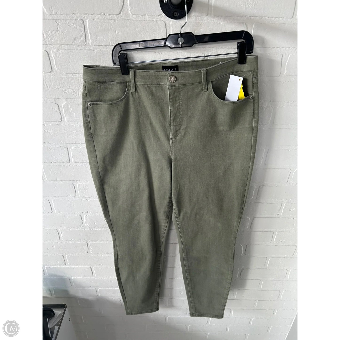 Jeans Skinny By Talbots In Green Denim, Size: 14