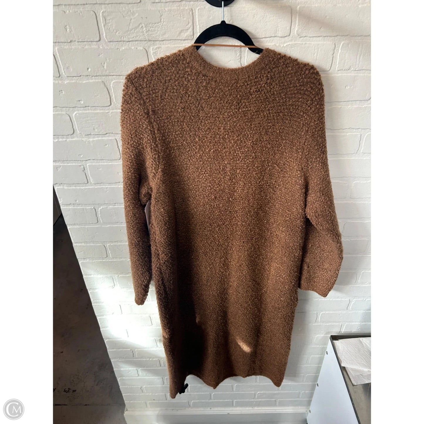 Sweater Cardigan By Inc In Brown & Gold, Size: L