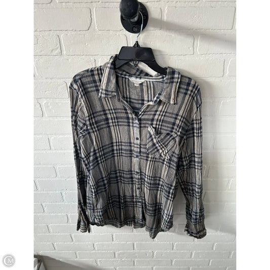 Top Long Sleeve By Lucky Brand In Blue & Tan, Size: L