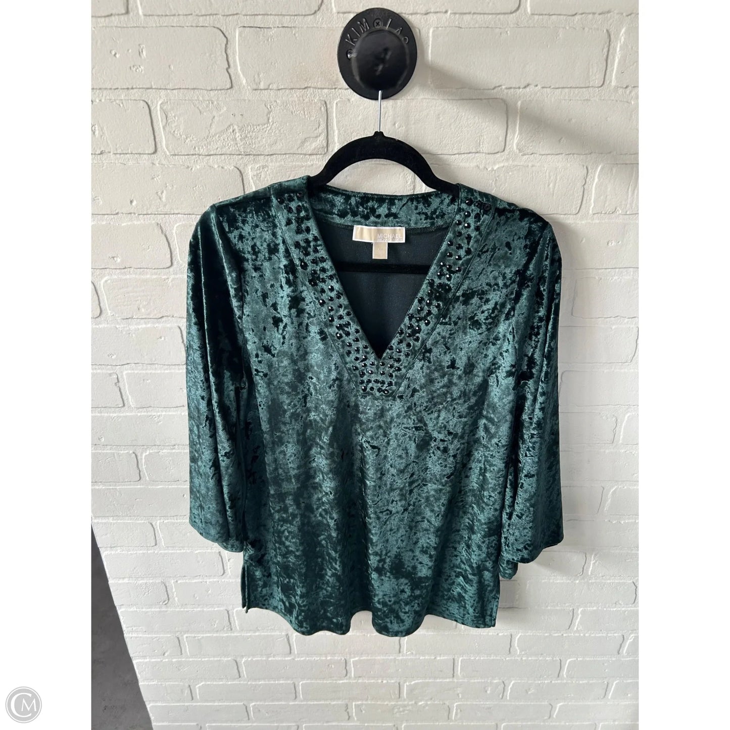 Top 3/4 Sleeve By Michael By Michael Kors In Green, Size: M