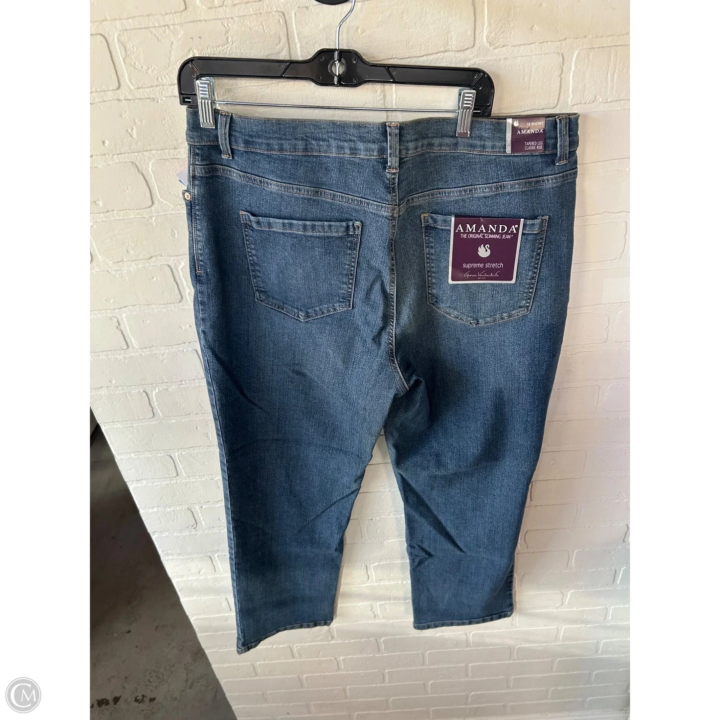 Jeans Straight By Gloria Vanderbilt In Blue Denim, Size: 18