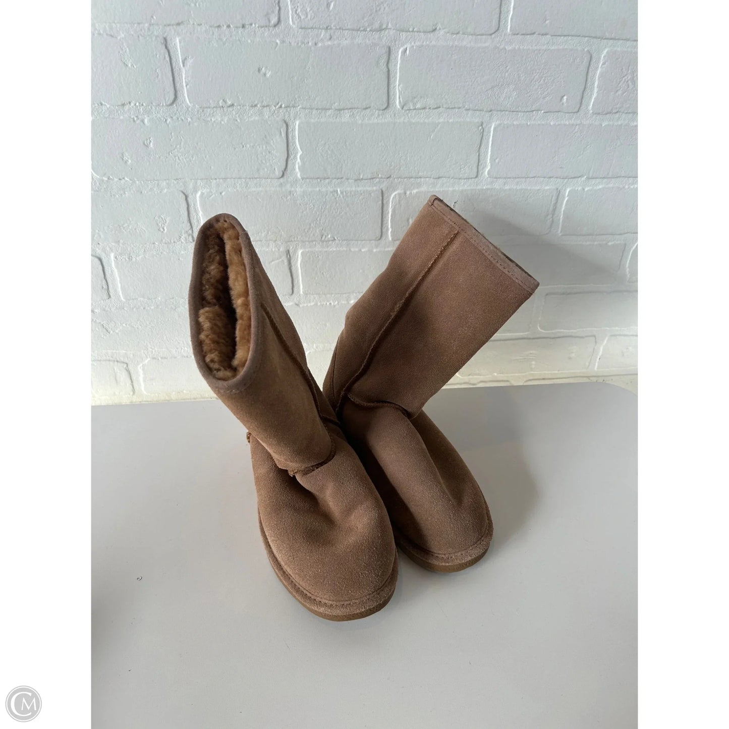 Boots Mid-calf Flats By Bearpaw In Tan, Size: 8