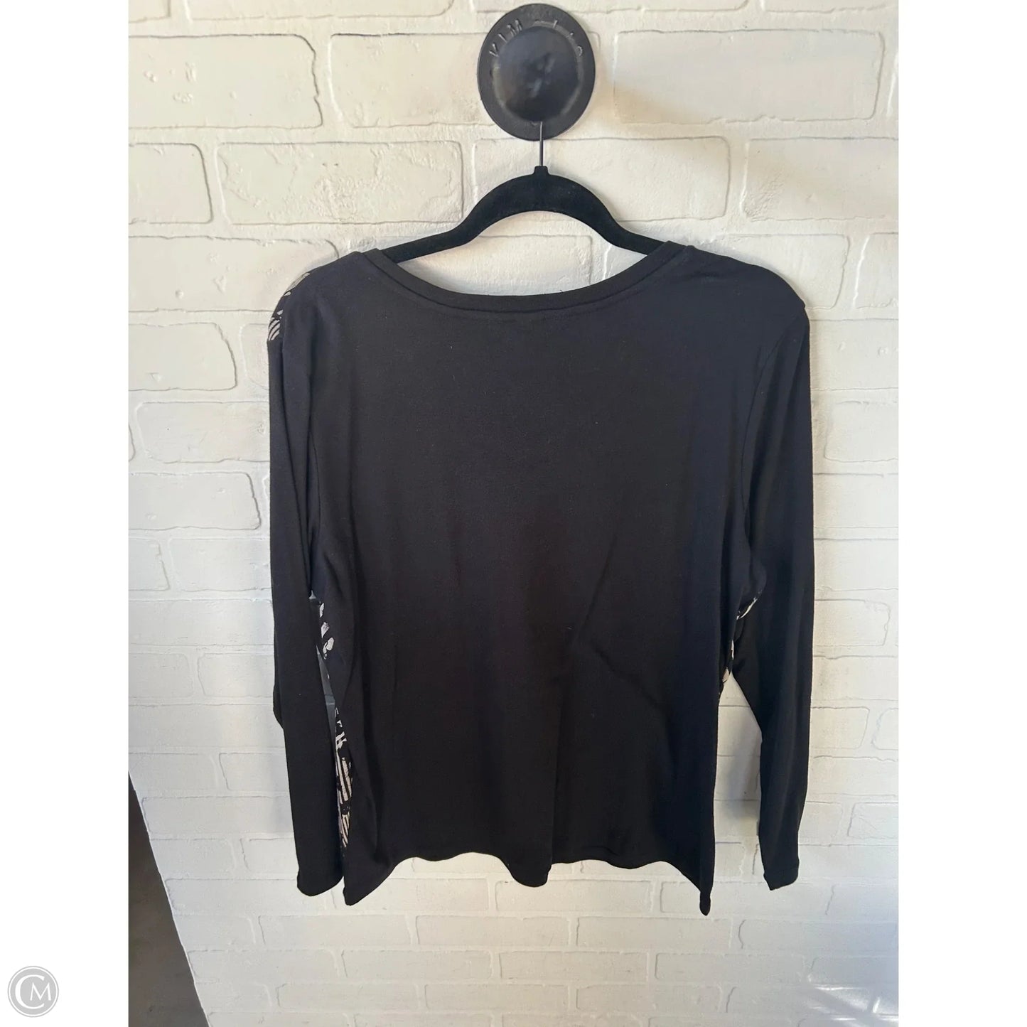 Top Long Sleeve By Christopher And Banks In Black & Tan, Size: Xl