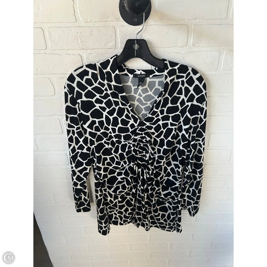 Top Long Sleeve By Alfani In Black & White, Size: Xl