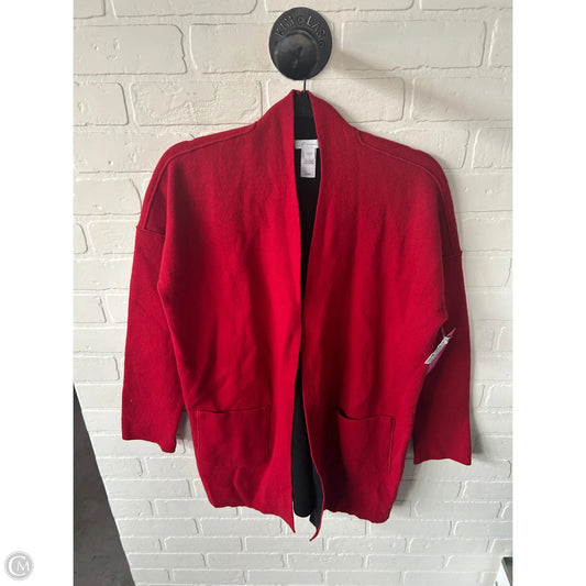 Sweater Cardigan By J. Jill In Black & Red, Size: S