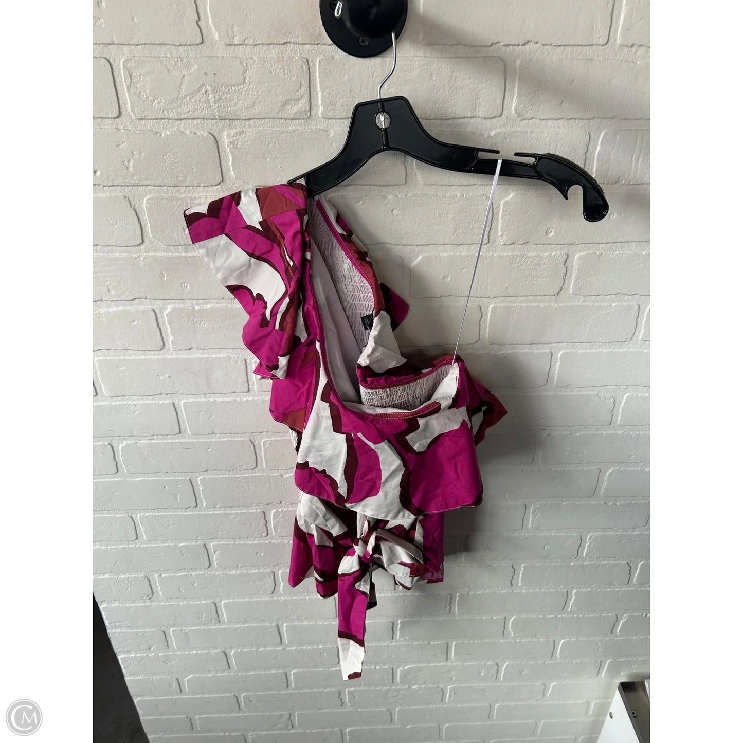 Top Sleeveless By Ann Taylor In Pink & White, Size: M