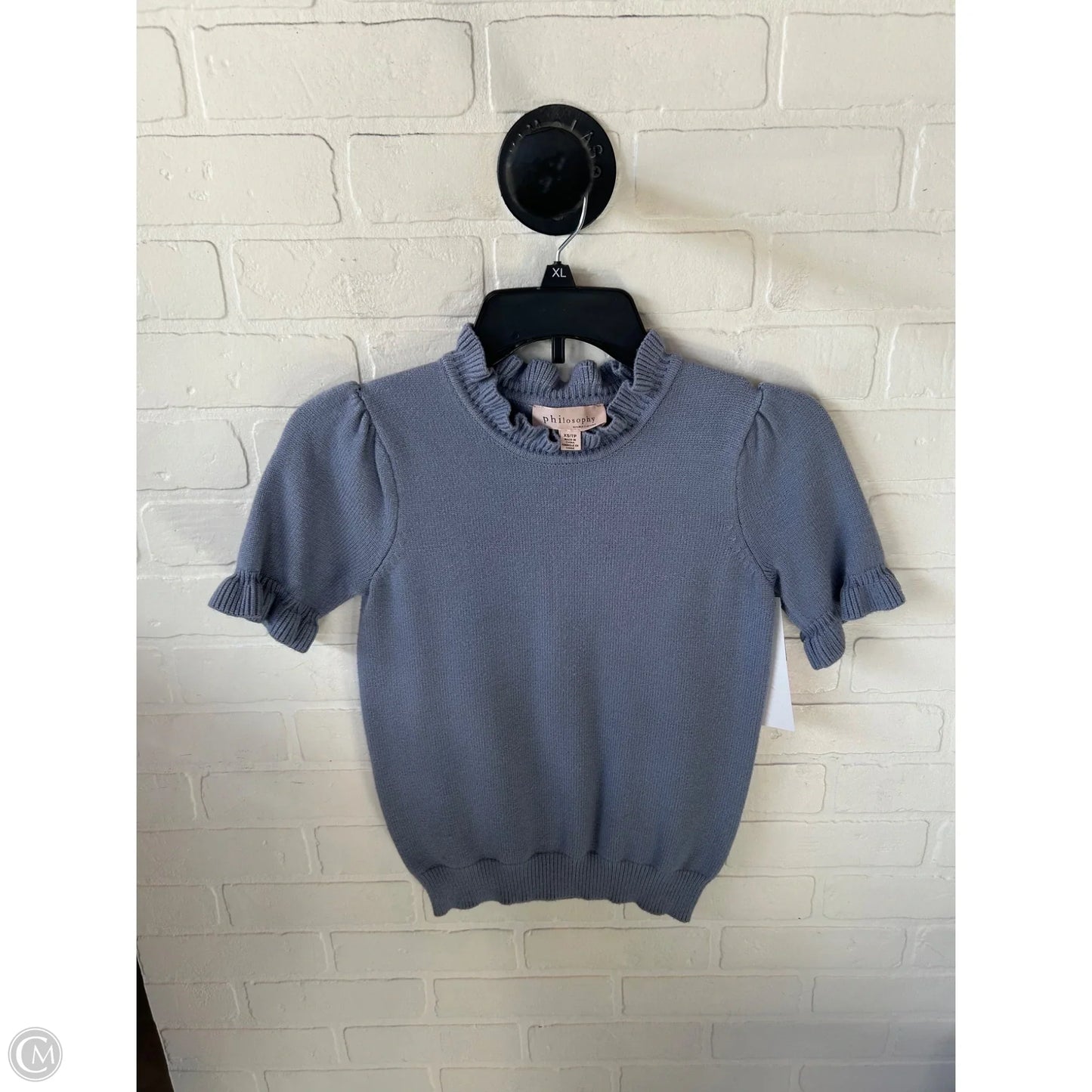 Sweater Short Sleeve By Philosophy In Blue, Size: Xs