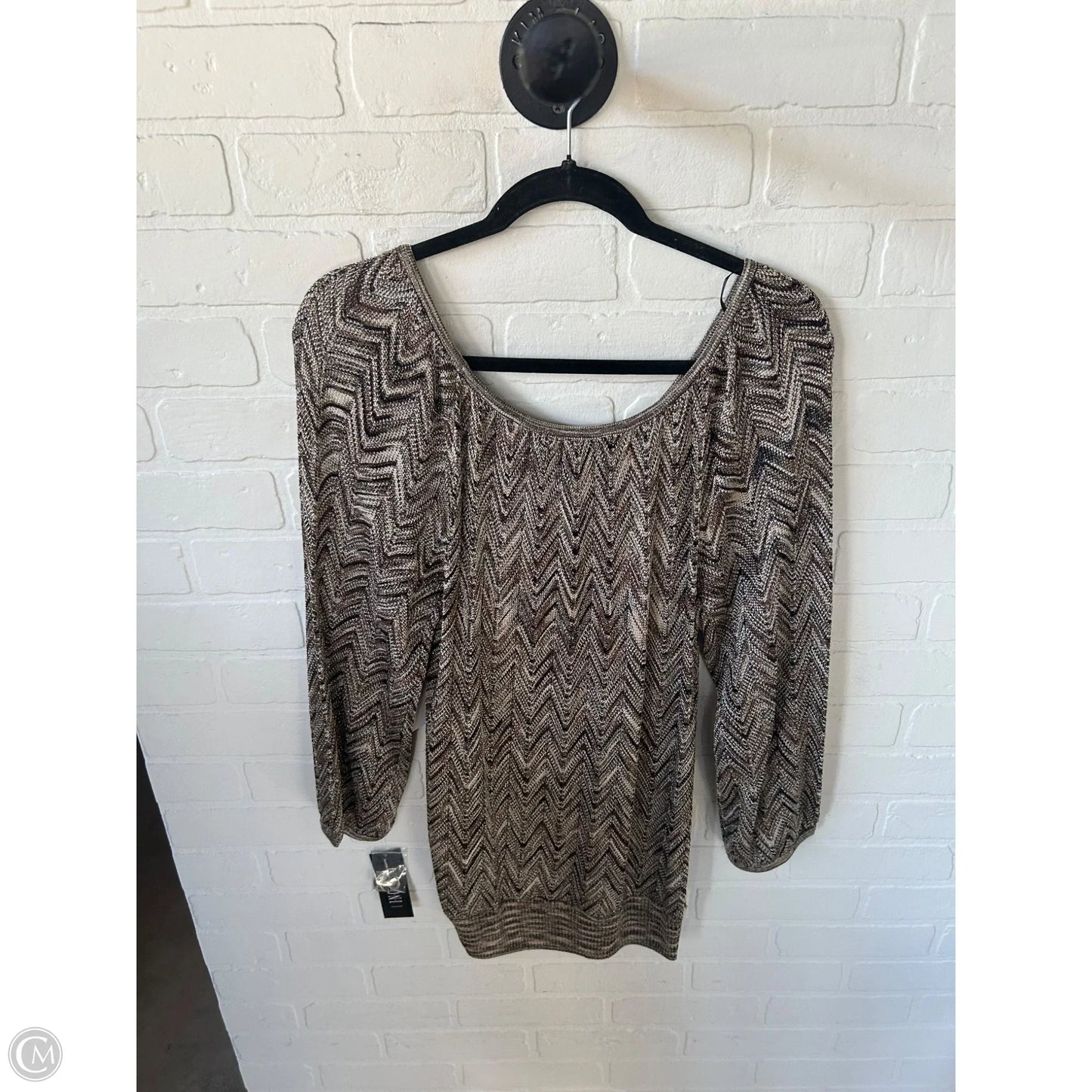 Top Long Sleeve By Inc In Brown, Size: 0x