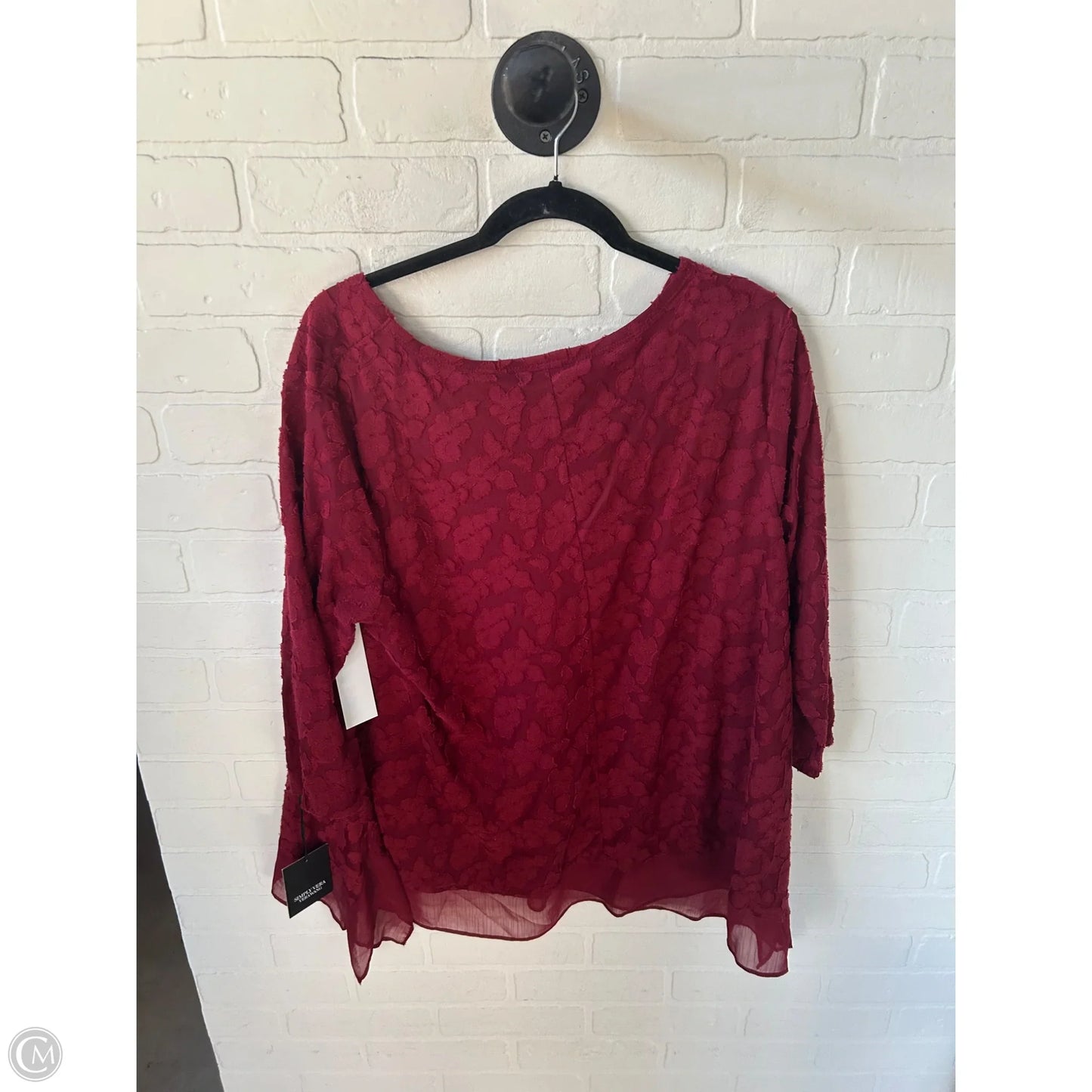 Top Long Sleeve By Simply Vera In Red, Size: Xxl