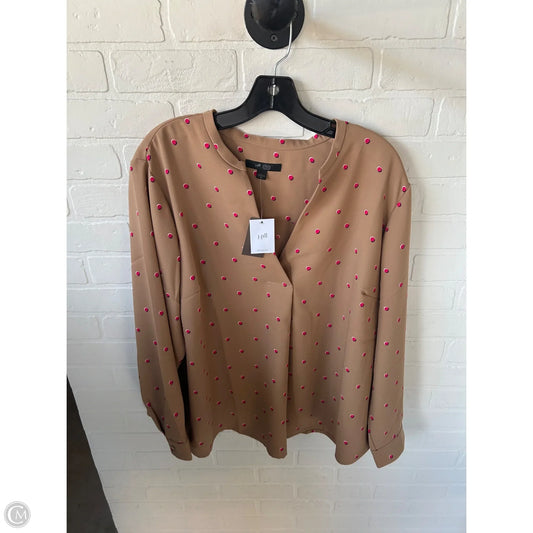 Top Long Sleeve By J. Jill In Pink & Tan, Size: Xl