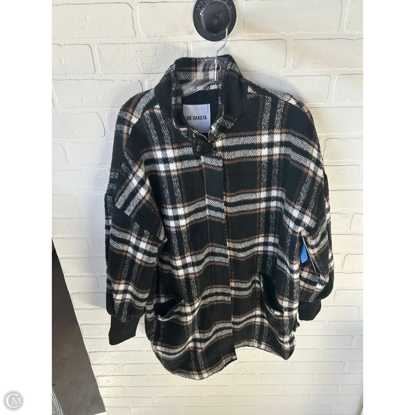 Jacket Shirt By Bb Dakota In Black & Brown, Size: L