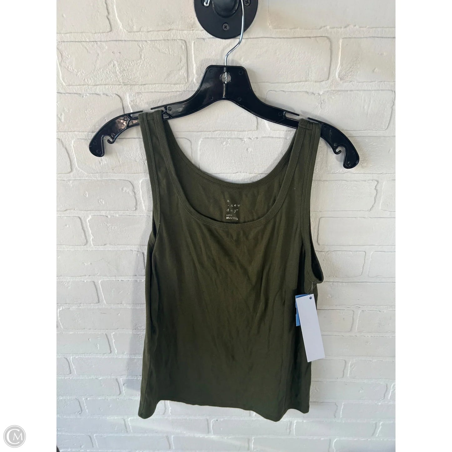 Top Sleeveless Basic By A New Day In Green, Size: L