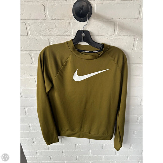 Athletic Top Long Sleeve Crewneck By Nike In Green, Size: S