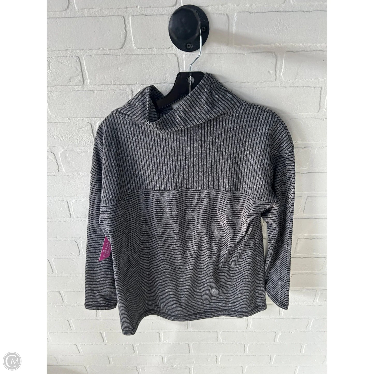 Top Long Sleeve By Talbots In Black & Grey, Size: S