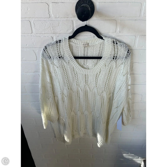 Sweater Short Sleeve By Pol In Cream, Size: M