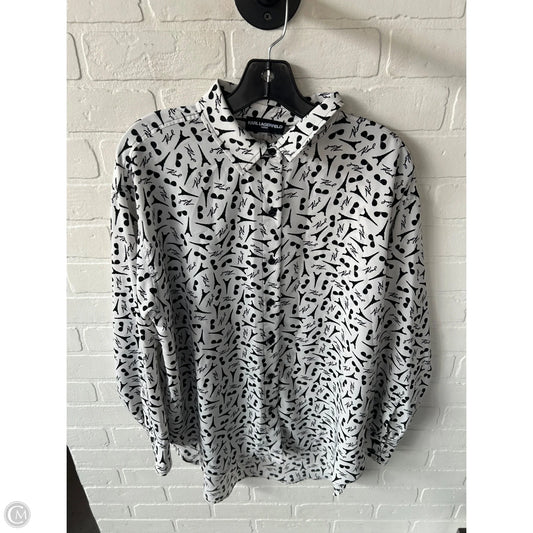 Tunic Designer By Karl Lagerfeld In Black & White, Size: M