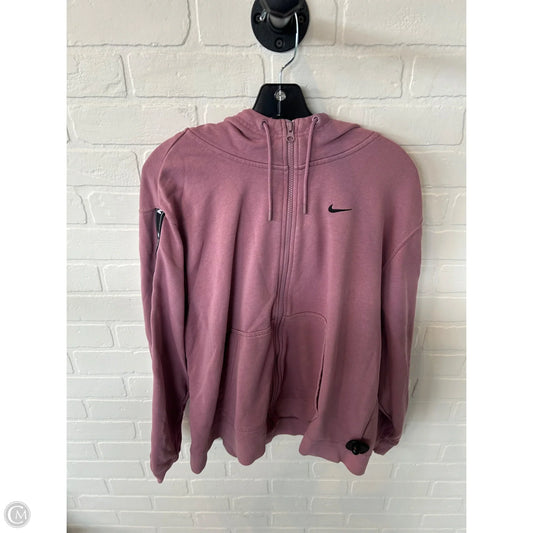 Athletic Sweatshirt Hoodie By Nike In Pink, Size: 1x