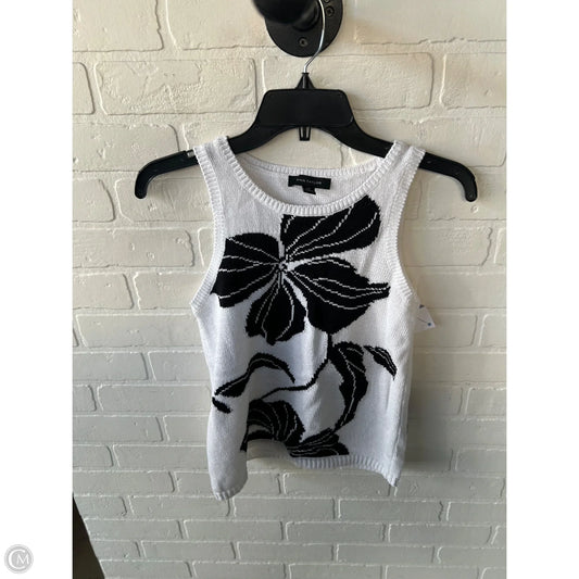 Vest Sweater By Ann Taylor In Black & White, Size: Xsp
