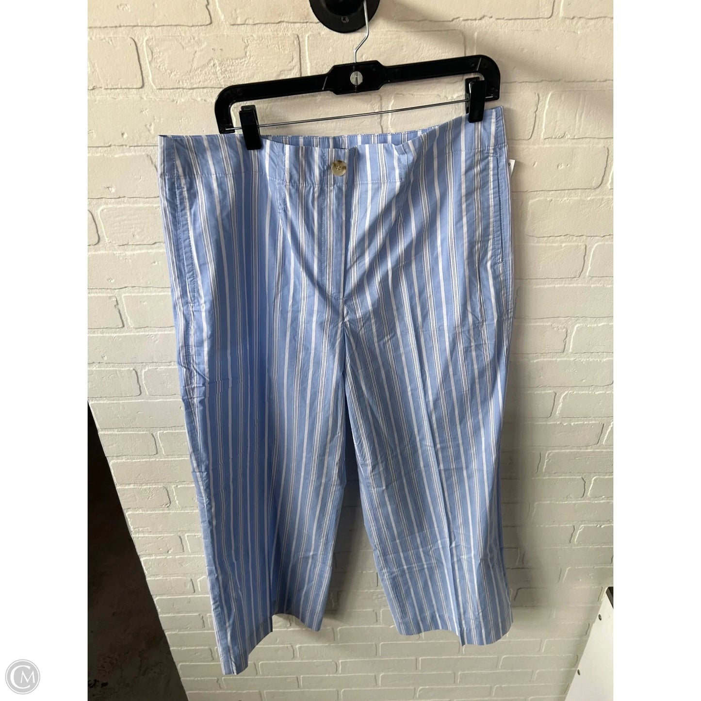 Pants Wide Leg By Talbots In Blue & White, Size: 14