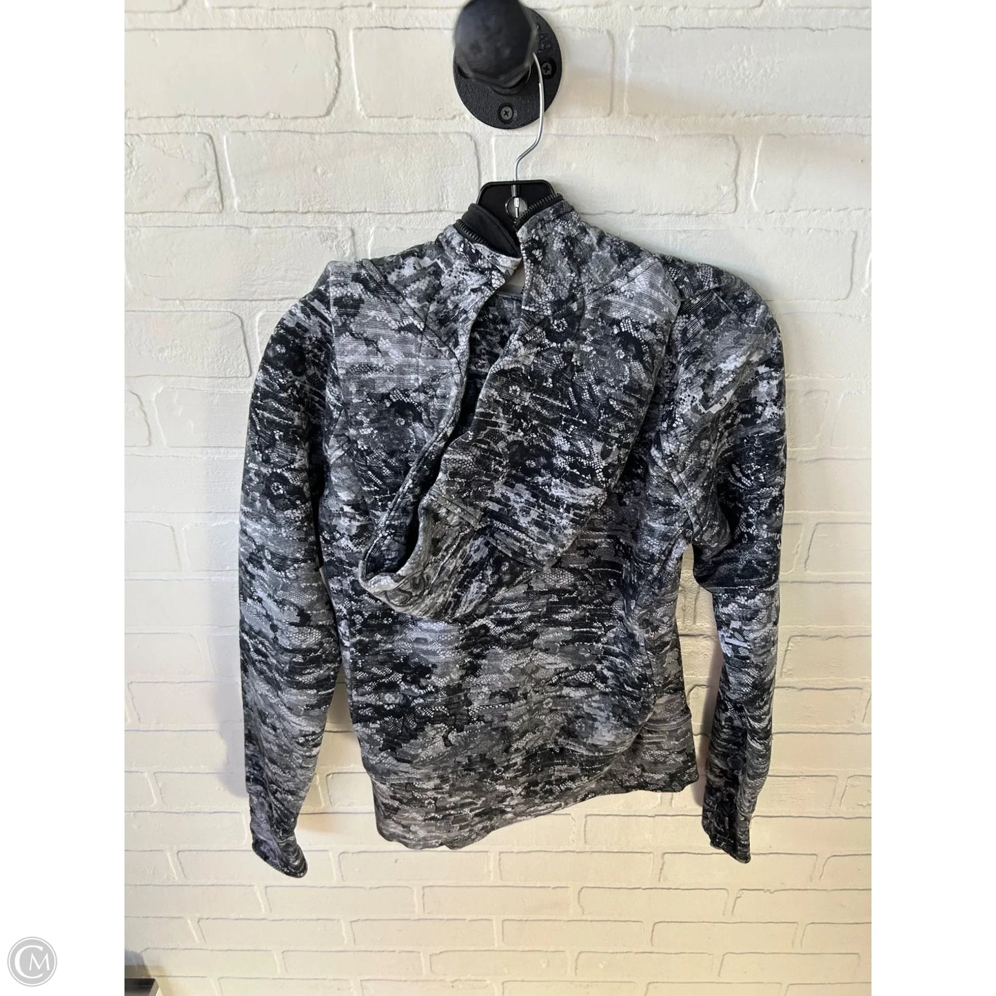 Athletic Sweatshirt Hoodie By Lululemon In Grey, Size: M