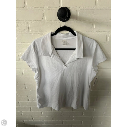 Athletic Top Short Sleeve By Calia In White, Size: Xxl