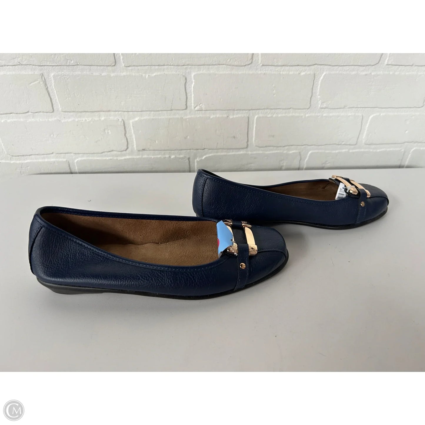 Shoes Flats By Aerosoles In Blue & Gold, Size: 8.5