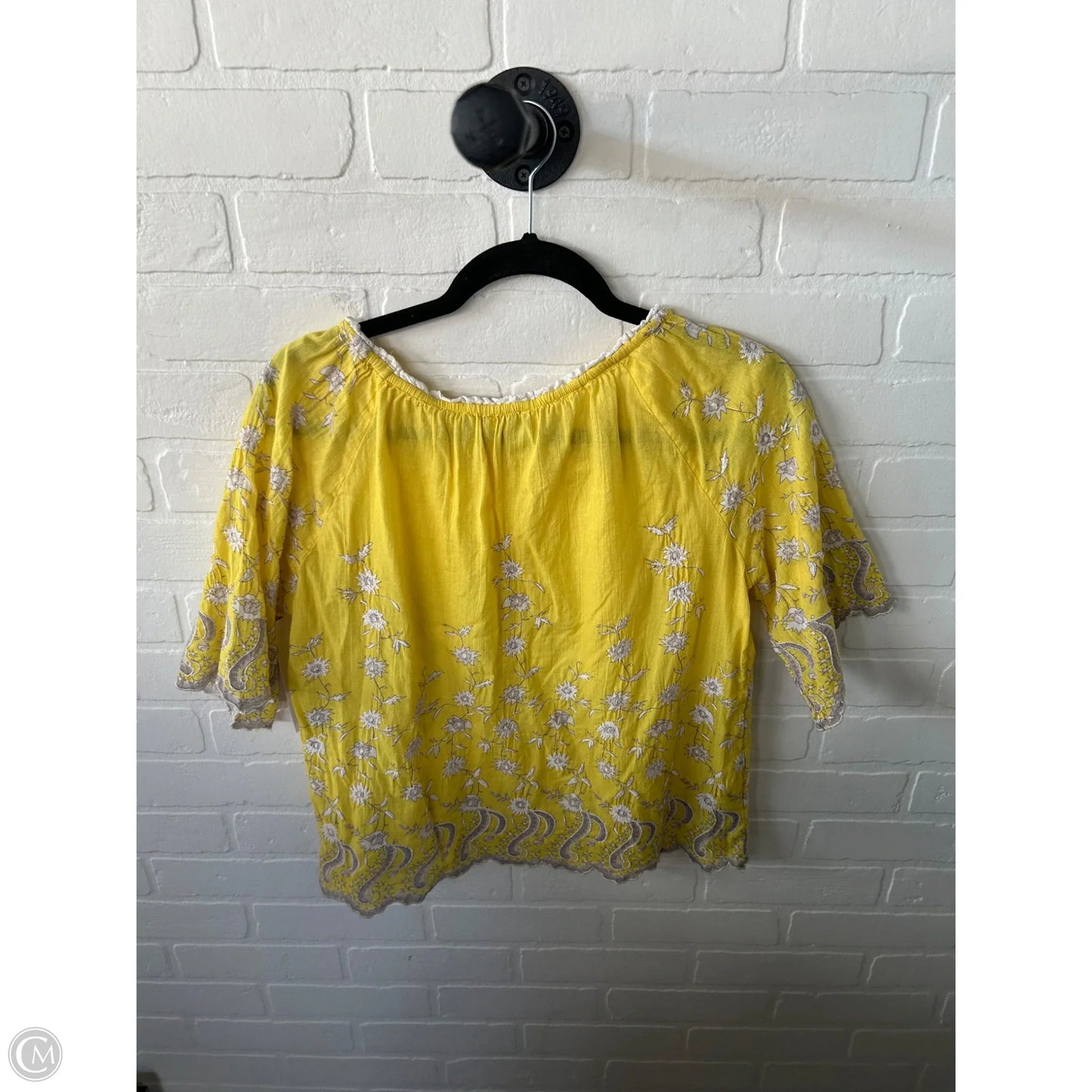 Top 3/4 Sleeve By Sundance In Yellow, Size: Xs