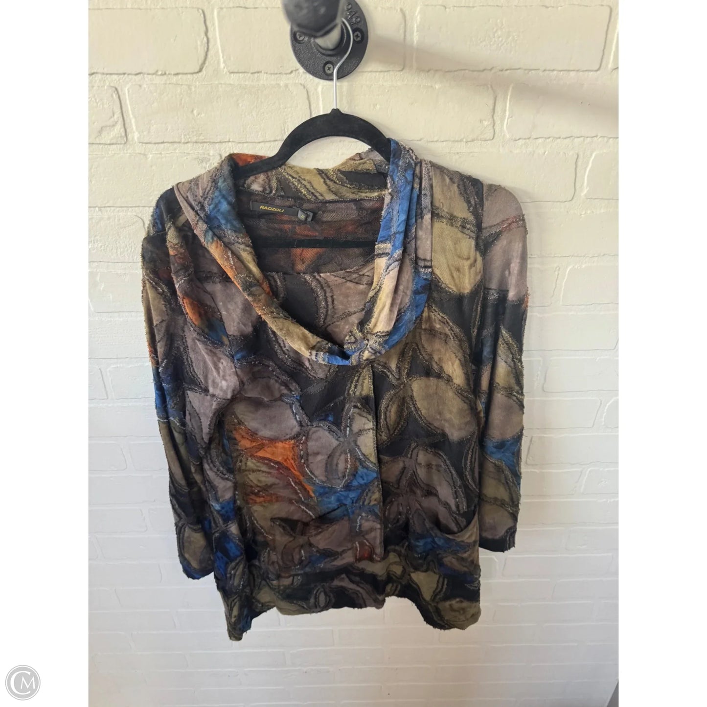 Top Long Sleeve By Radzoli In Black & Green, Size: M