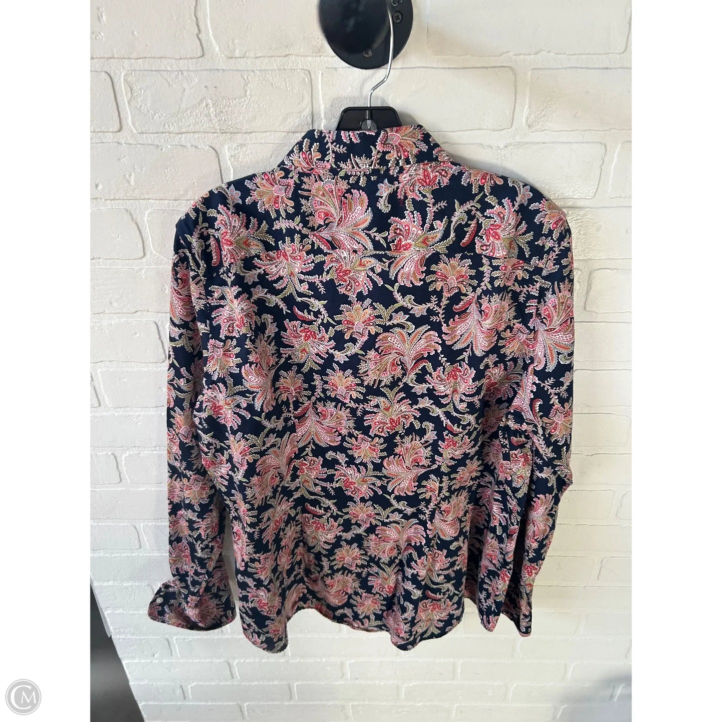 Top Long Sleeve By Chaps In Blue & Pink, Size: Xl