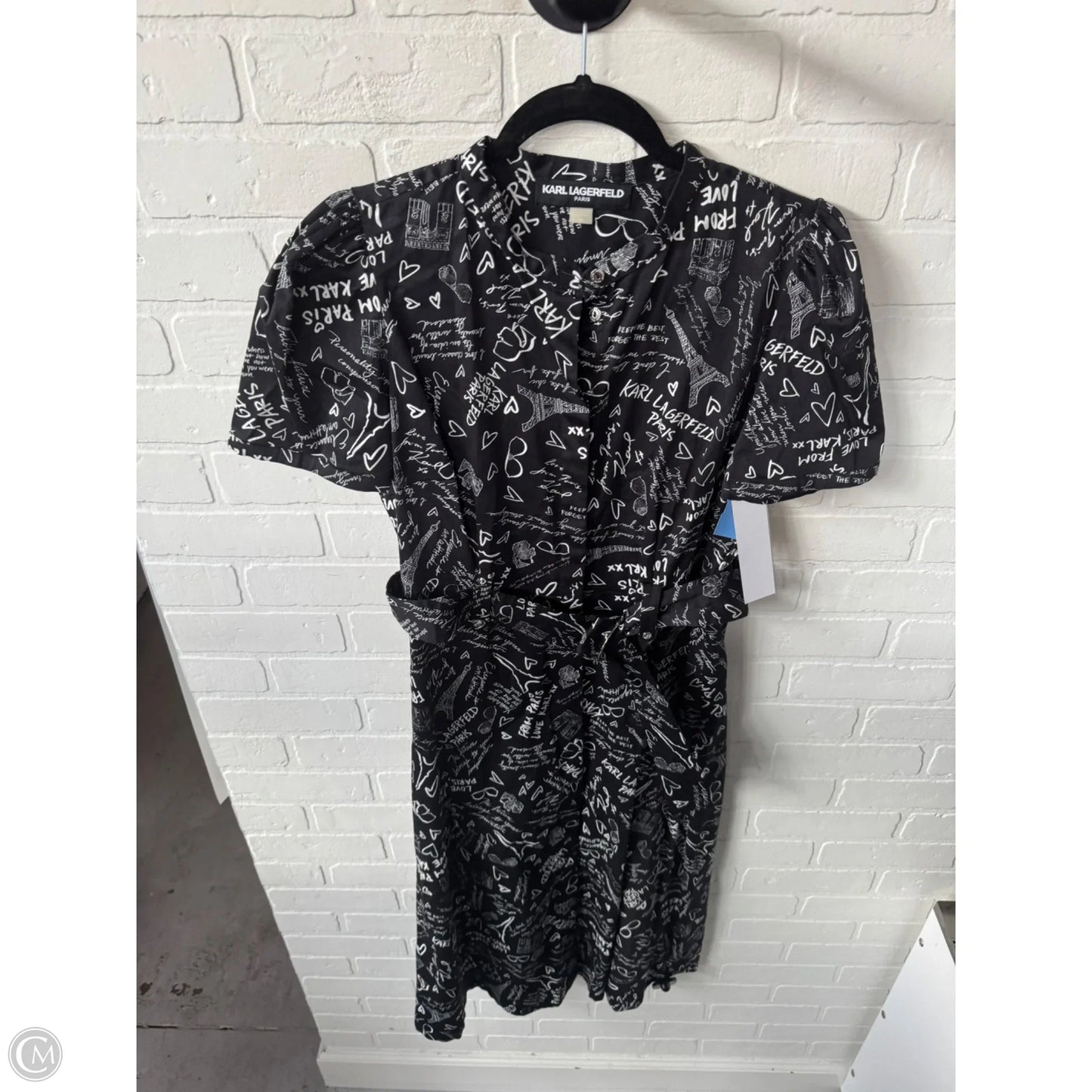 Dress Designer By Karl Lagerfeld In Black & White, Size: M