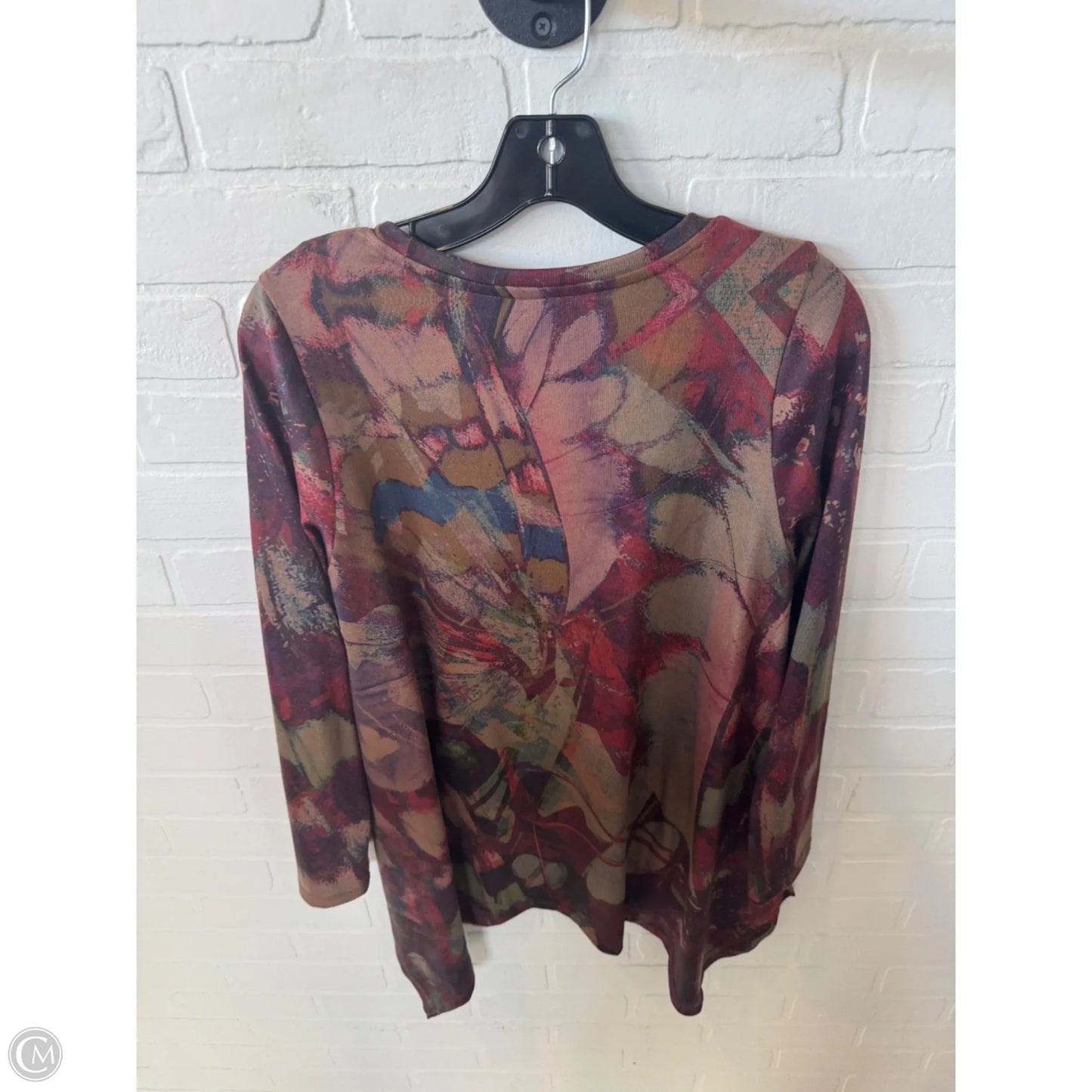 Top Long Sleeve By Soft Surroundings In Brown & Red, Size: S