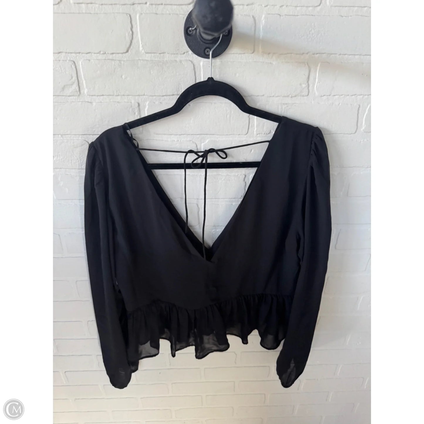 Top 3/4 Sleeve By H&m In Black, Size: L