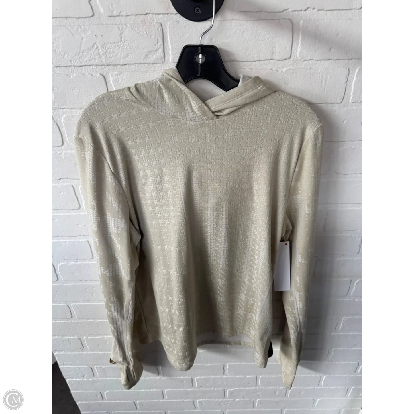 Athletic Top Long Sleeve Hoodie By Nike In Tan, Size: L