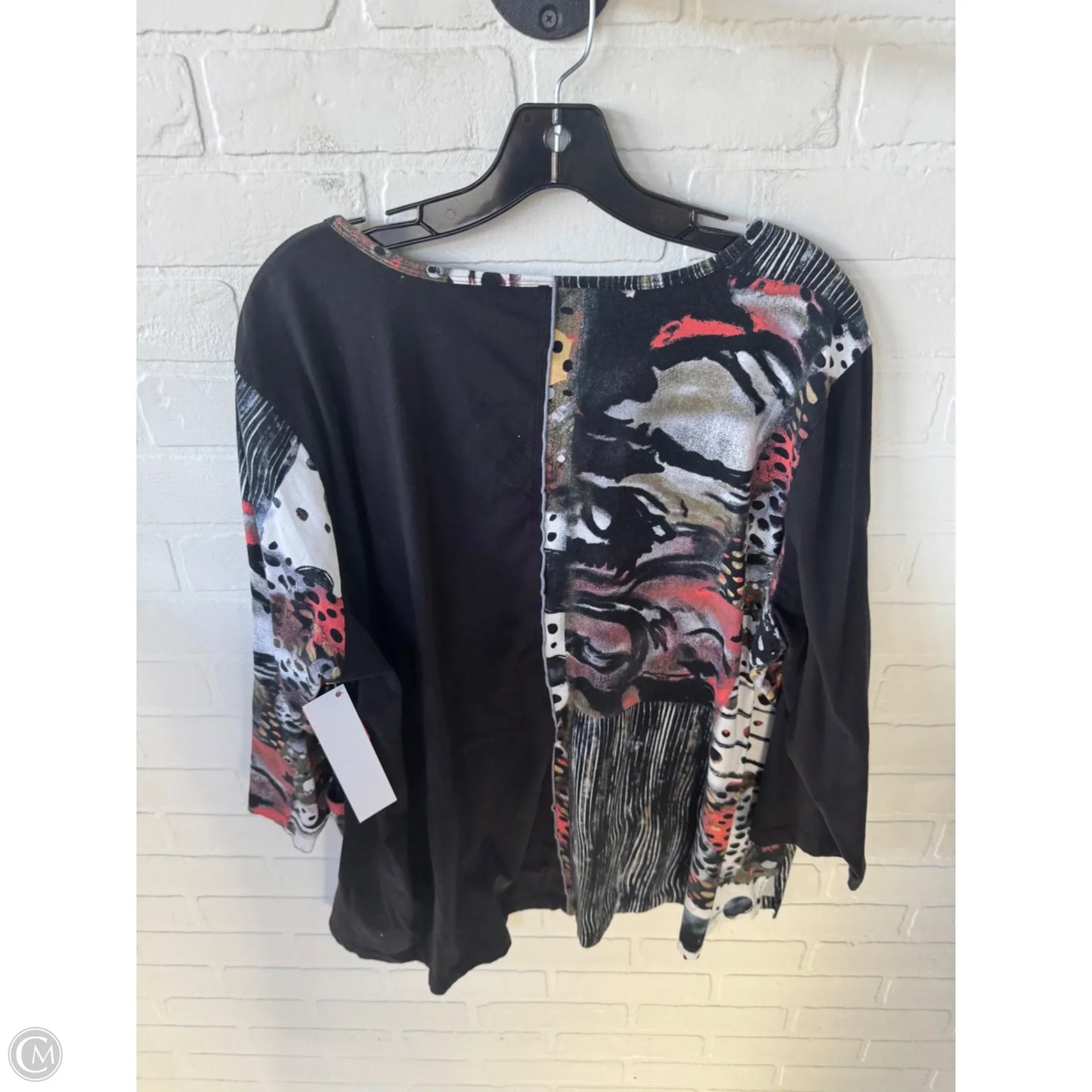 Top Long Sleeve By Ali Miles In Black & Green, Size: 2x