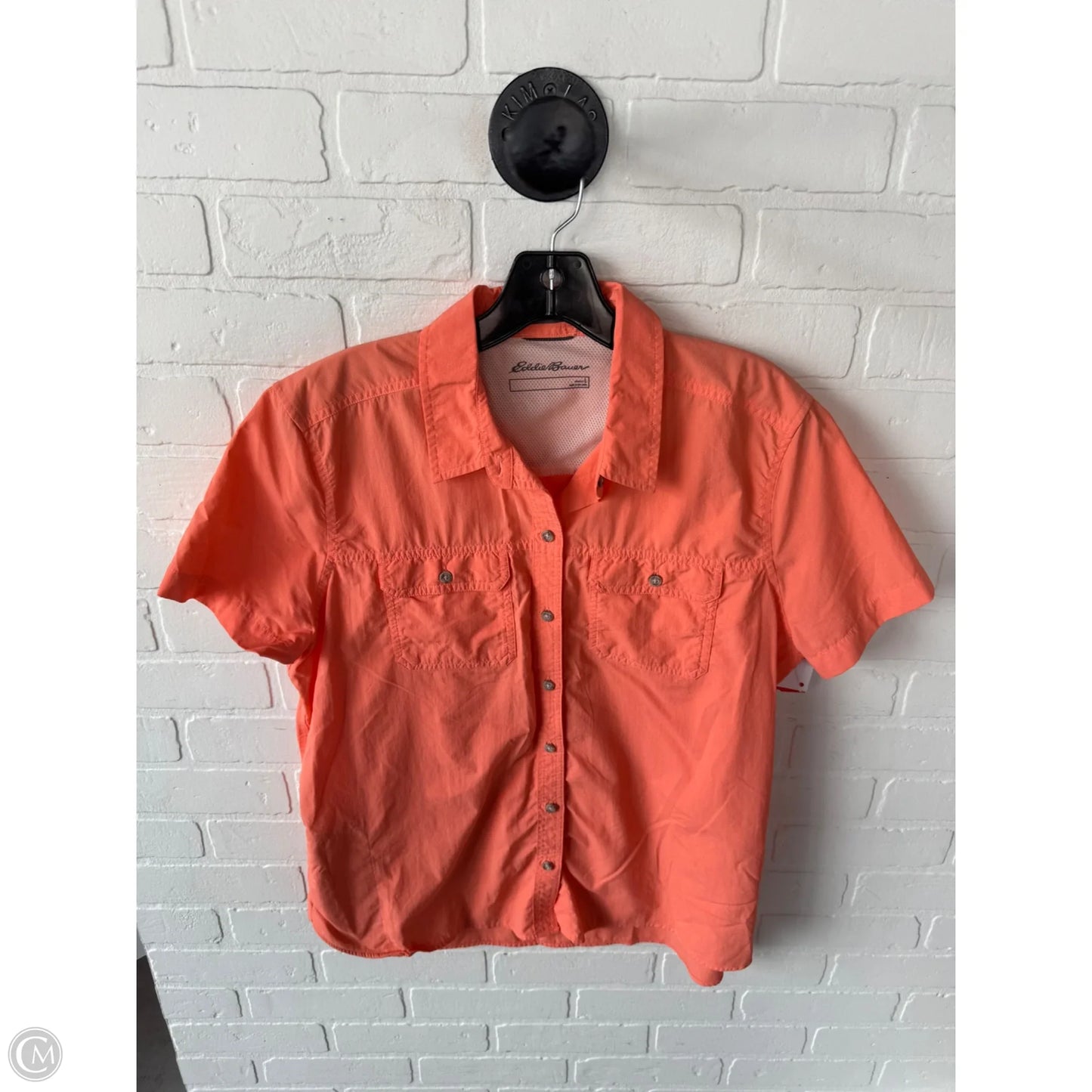 Top Short Sleeve By Eddie Bauer In Orange, Size: L