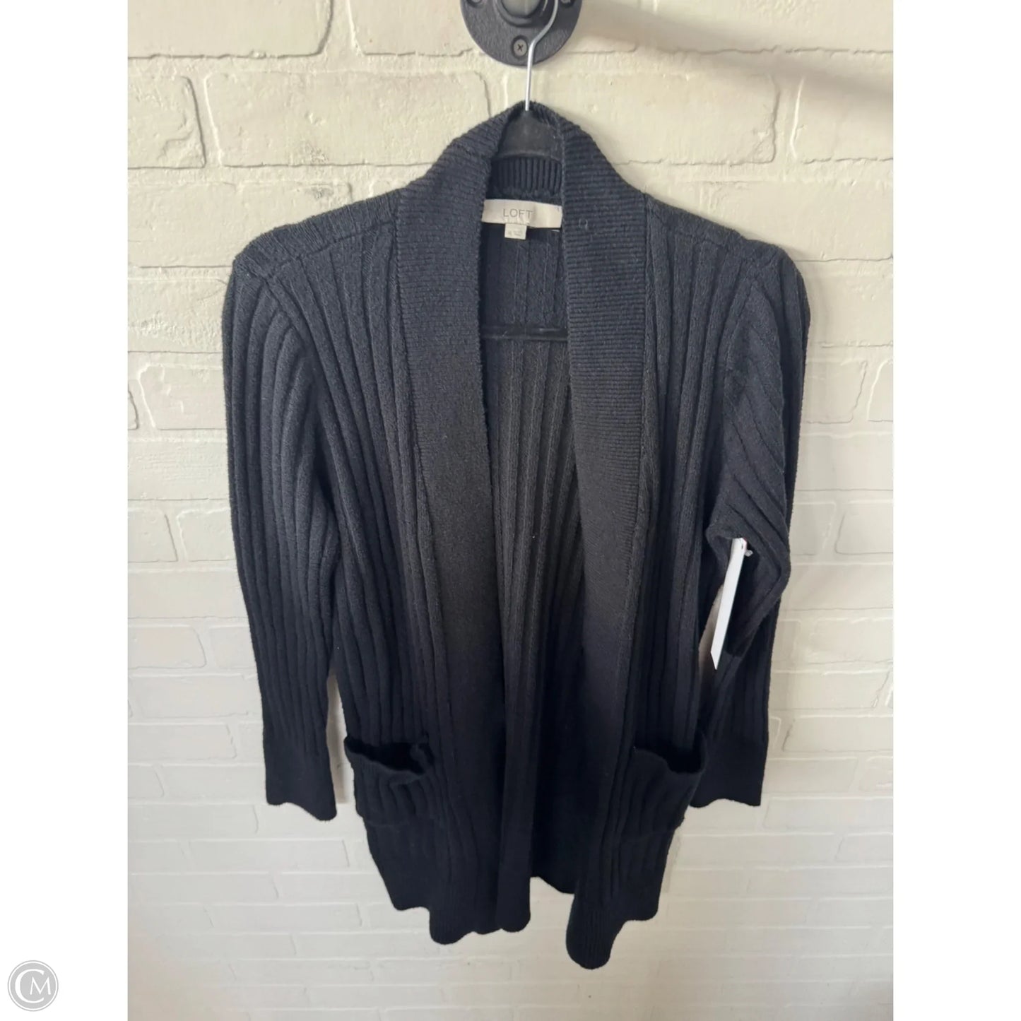 Sweater Cardigan By Loft In Black, Size: M