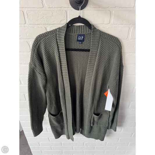 Sweater Cardigan By Gap In Green, Size: L