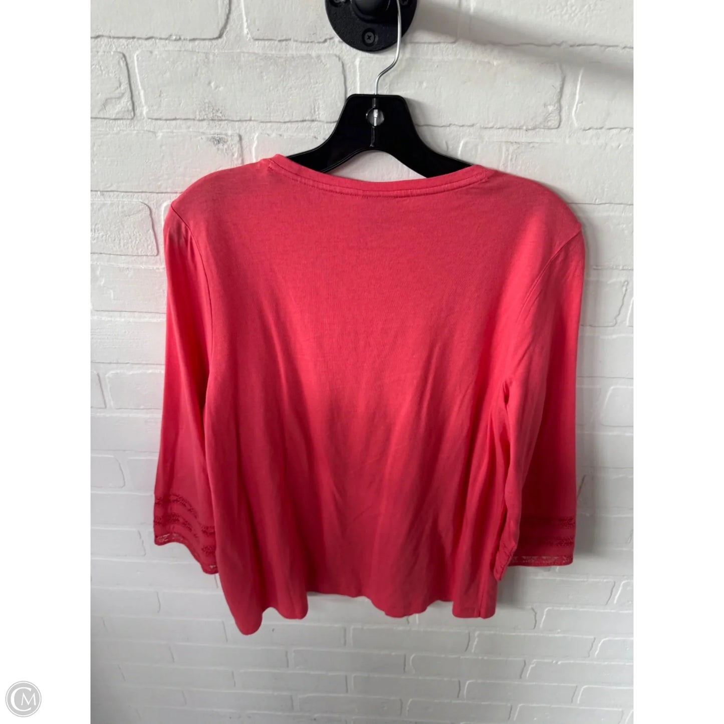 Top 3/4 Sleeve By Chicos In Pink, Size: M