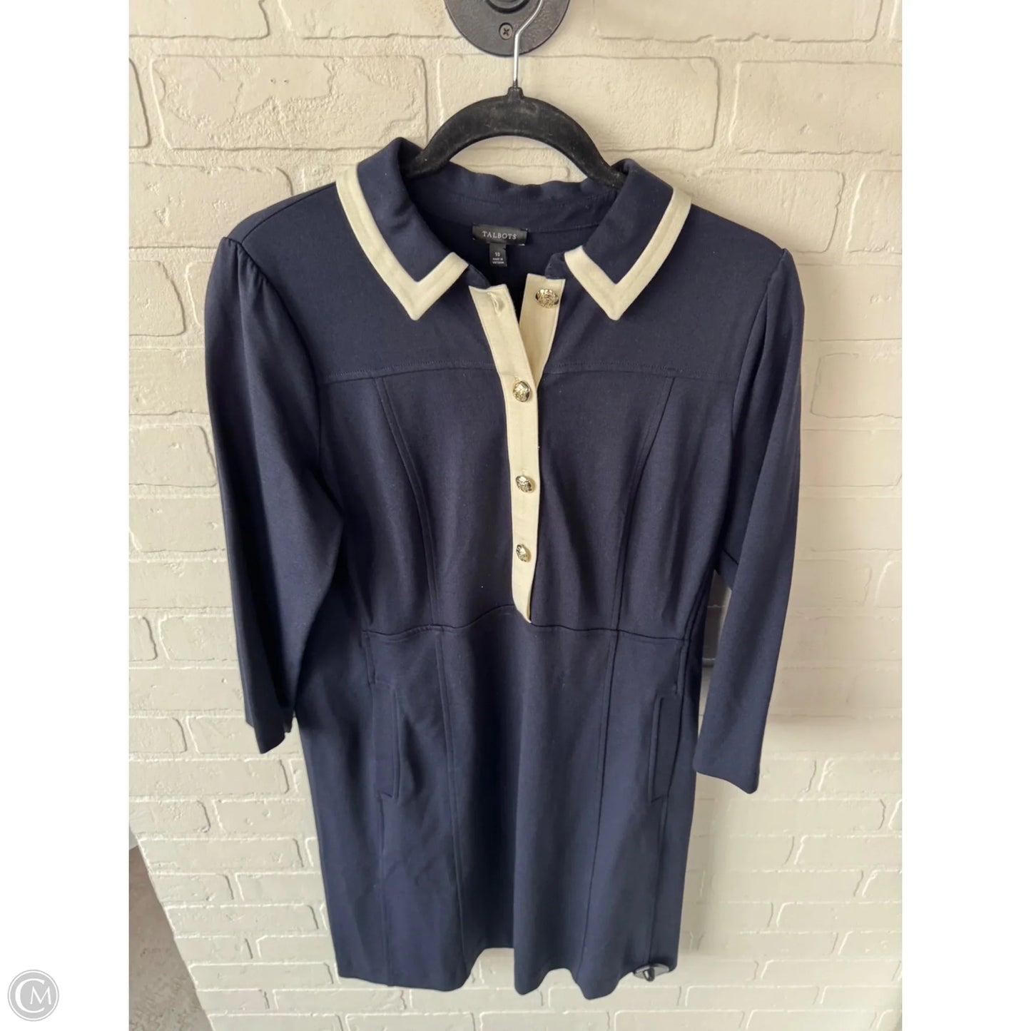 Dress Work By Talbots In Blue & White, Size: M