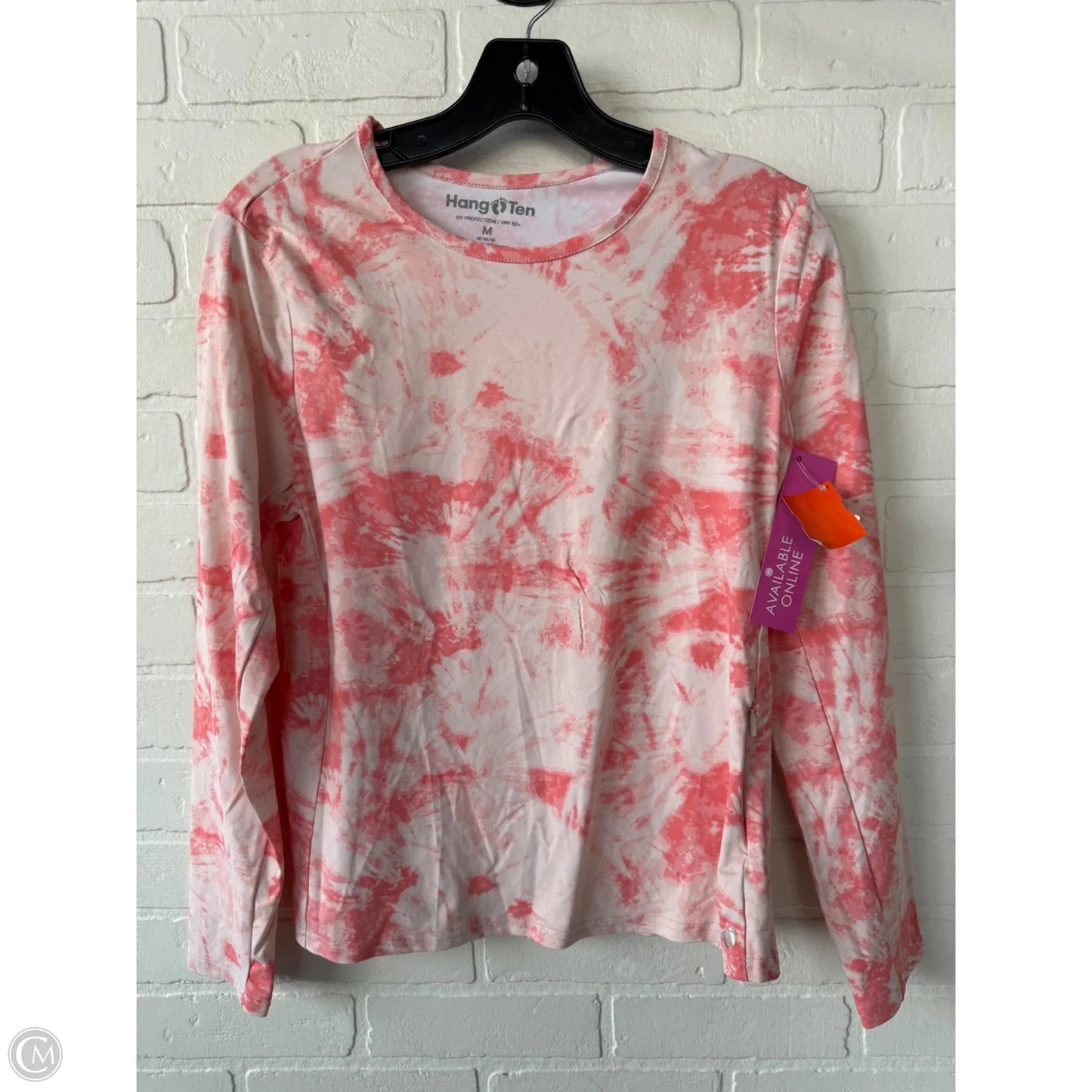 Athletic Top Long Sleeve Crewneck By Hang Ten In Pink, Size: M