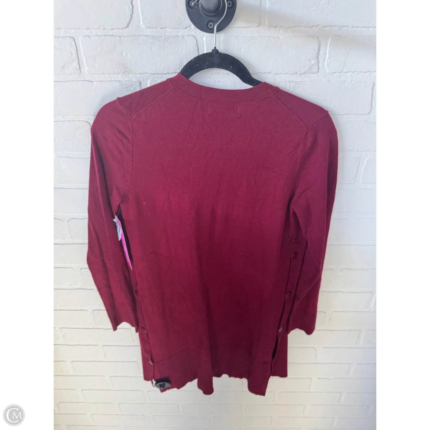 Sweater Cardigan By Joan Vass In Red, Size: Xs