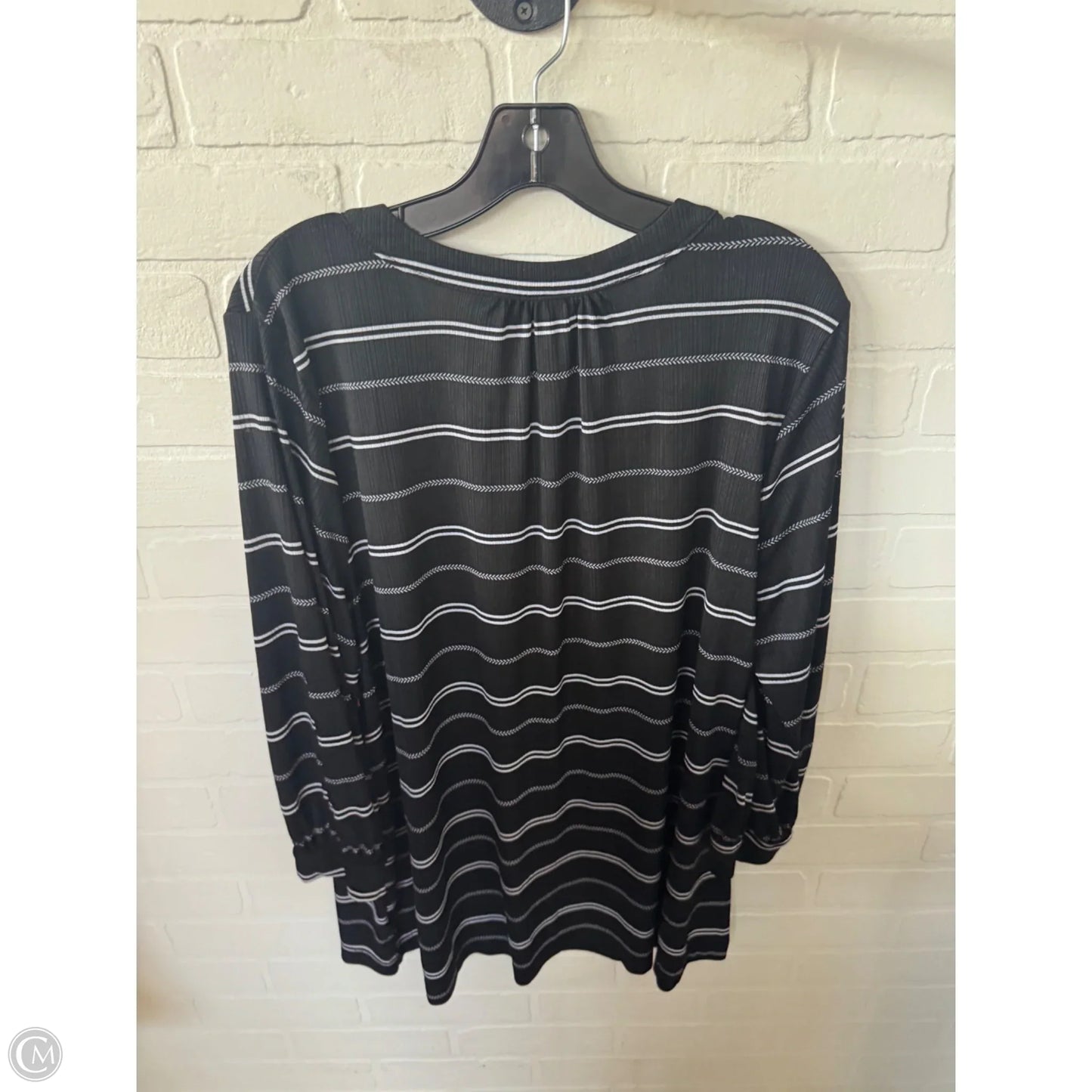 Top 3/4 Sleeve By Lane Bryant In Black & White, Size: 1x