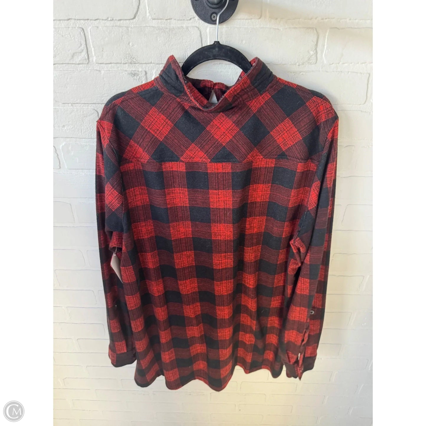 Tunic Long Sleeve By John Mark In Black & Orange, Size: 1x