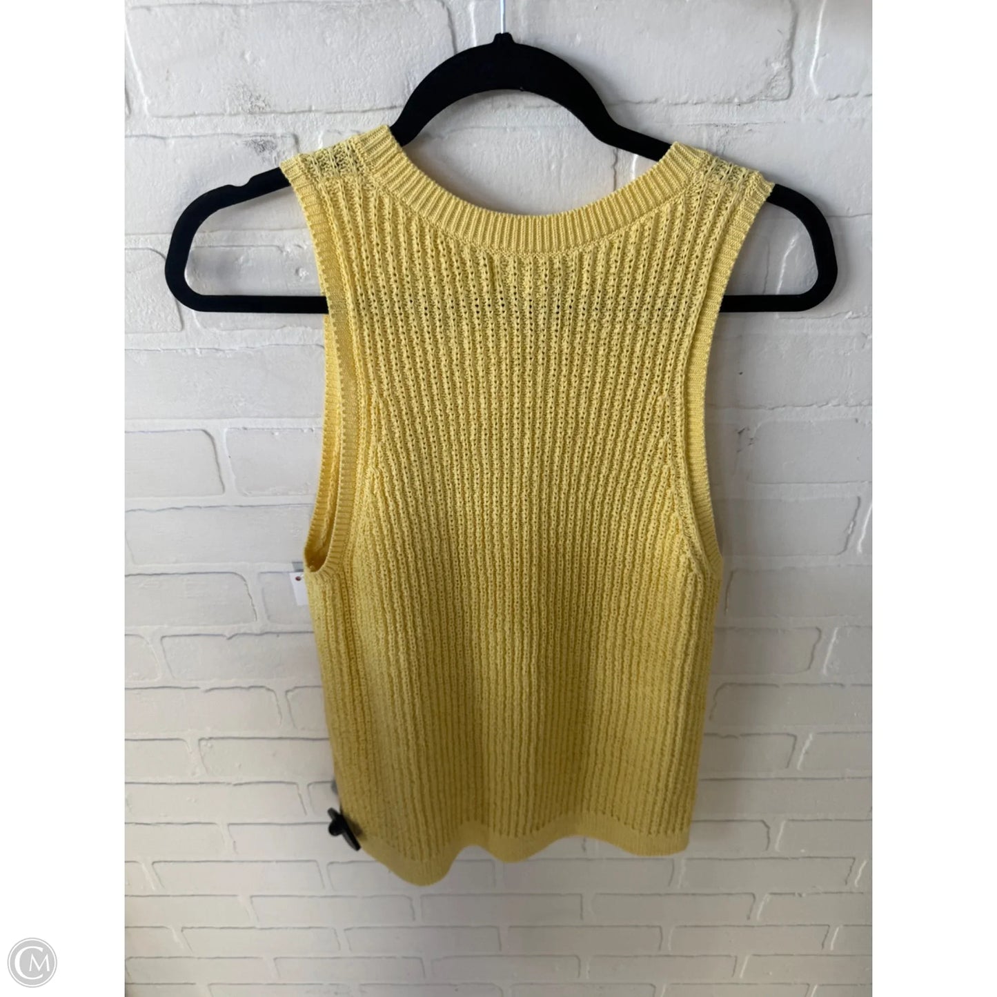 Vest Sweater By Banana Republic In Yellow, Size: Xl