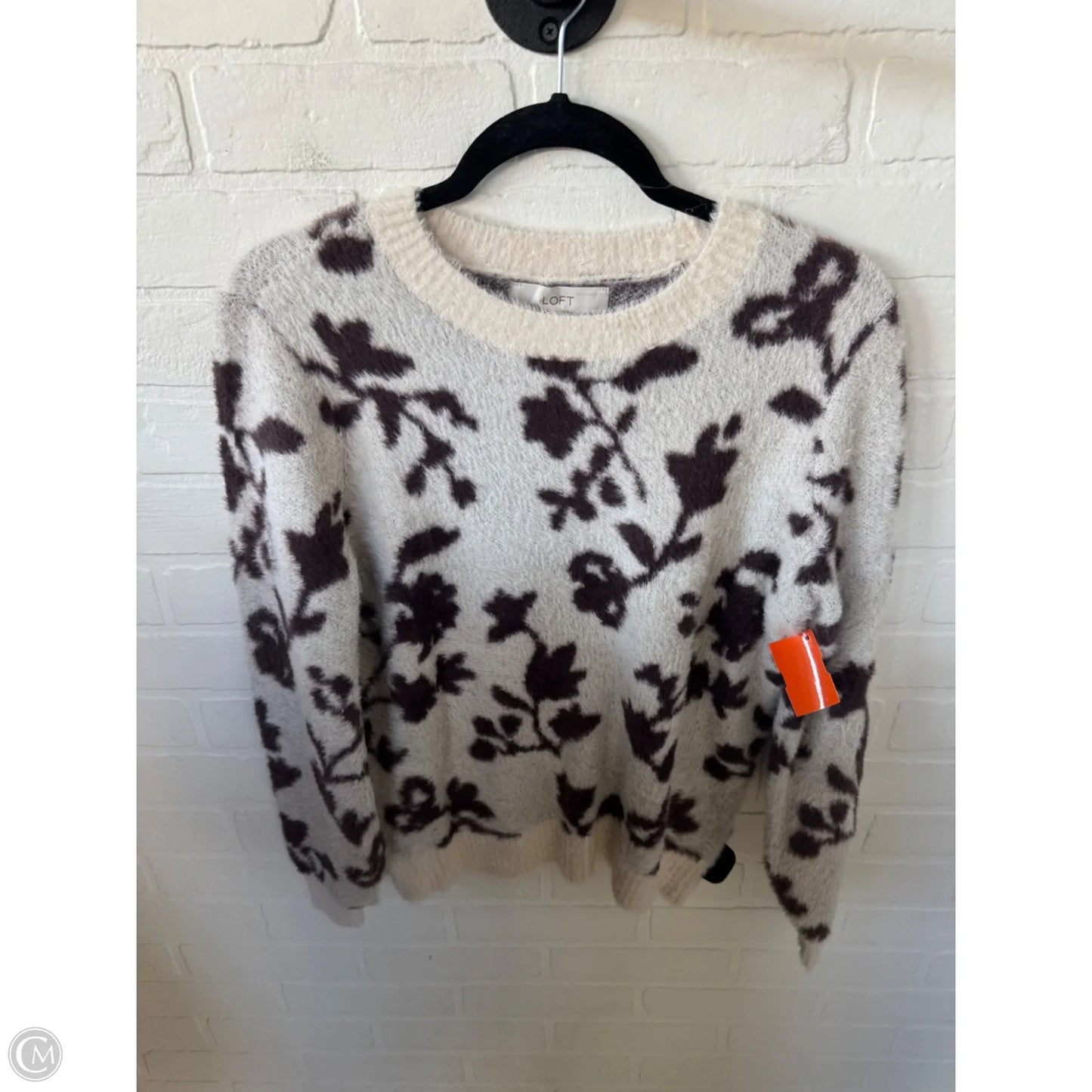 Sweater By Loft In Brown & Cream, Size: S