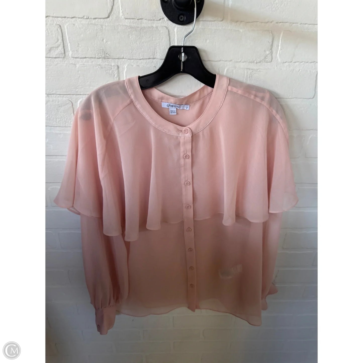 Top Long Sleeve By Chicos In Pink, Size: M
