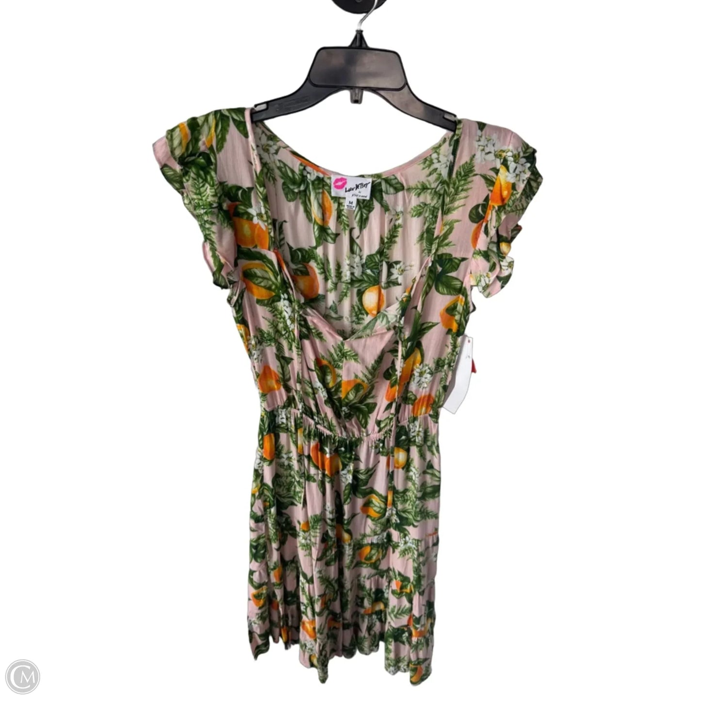 Dress Casual Midi By Betsey Johnson In Green & Pink, Size: M