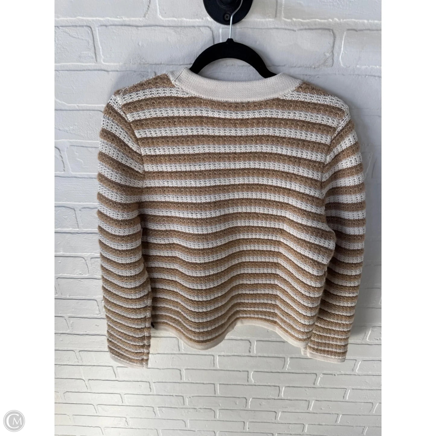 Blazer By Talbots In Cream & Tan, Size: L