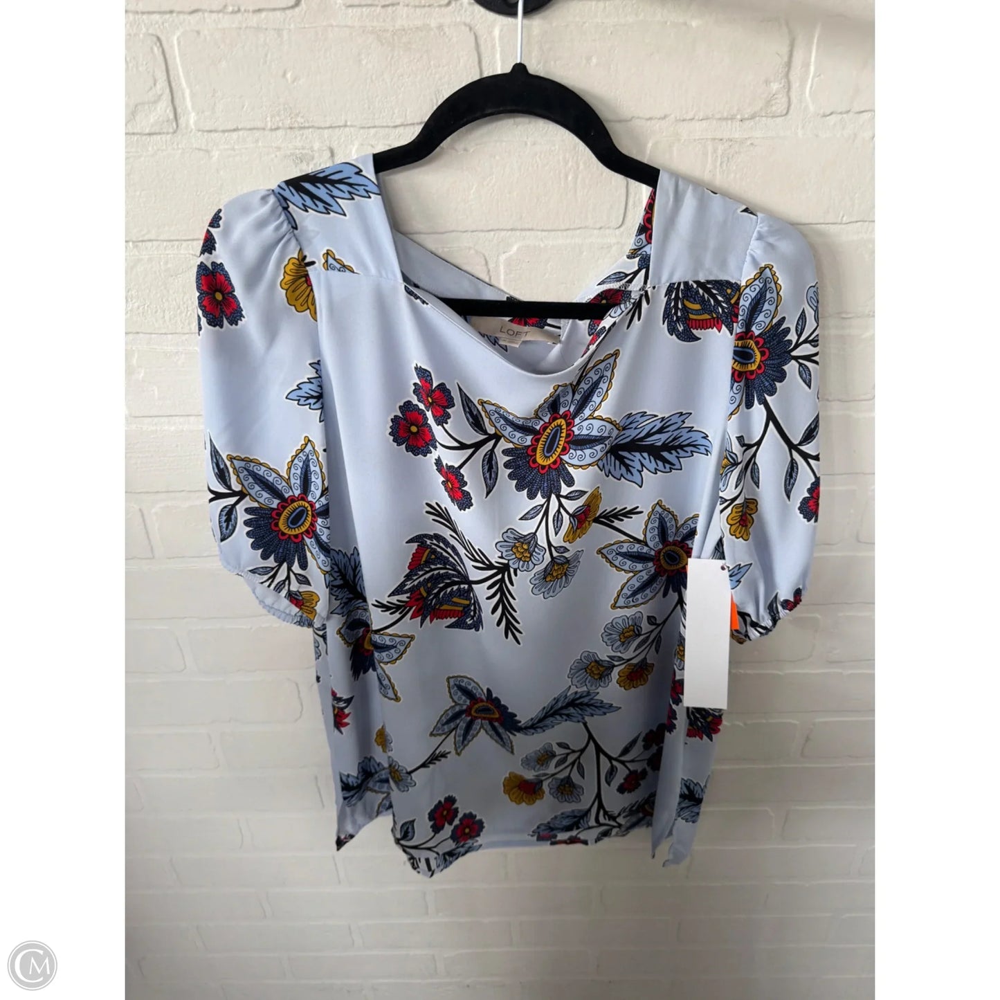 Top Short Sleeve By Loft In Blue, Size: M